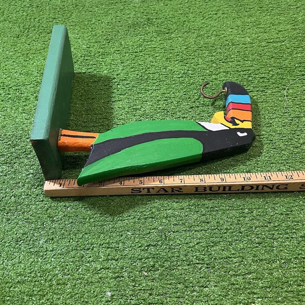 Vintage wooden banana holder hanger kitsch Homemade Kitchen Decor 1960s Toucan